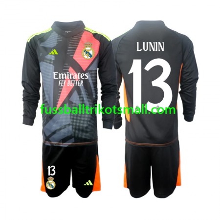 Fußballtrikots Real Madrid Andriy Lunin 13 Torwart Kinder 2024-2025 Langarm Auswärts-trikot kaufen
